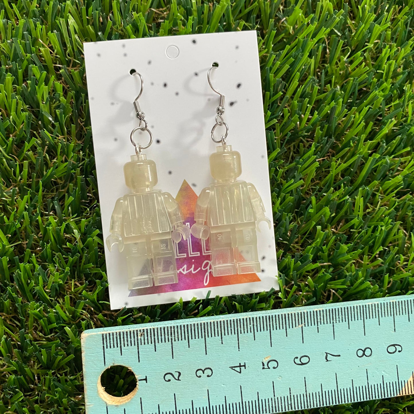 Brick Person Earrings - #32 Glow in the Dark Guy - SUPER FUN GLOW IN THE DARK EARRINGS!