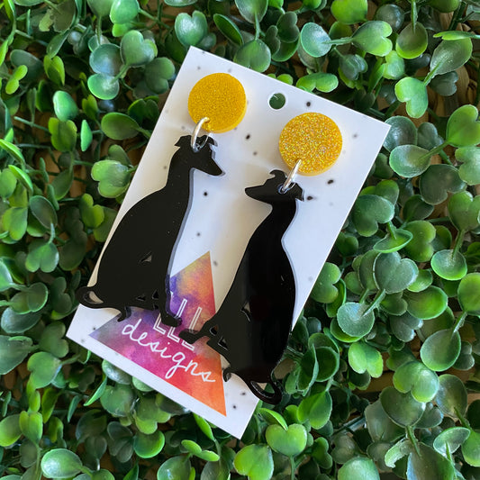 Graceful Greyhound Dangle Earrings.