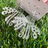 Sunshine Yellow Floral Hoop Dangle Earrings - Double Layered Acrylic - Can be Worn 3 Ways!