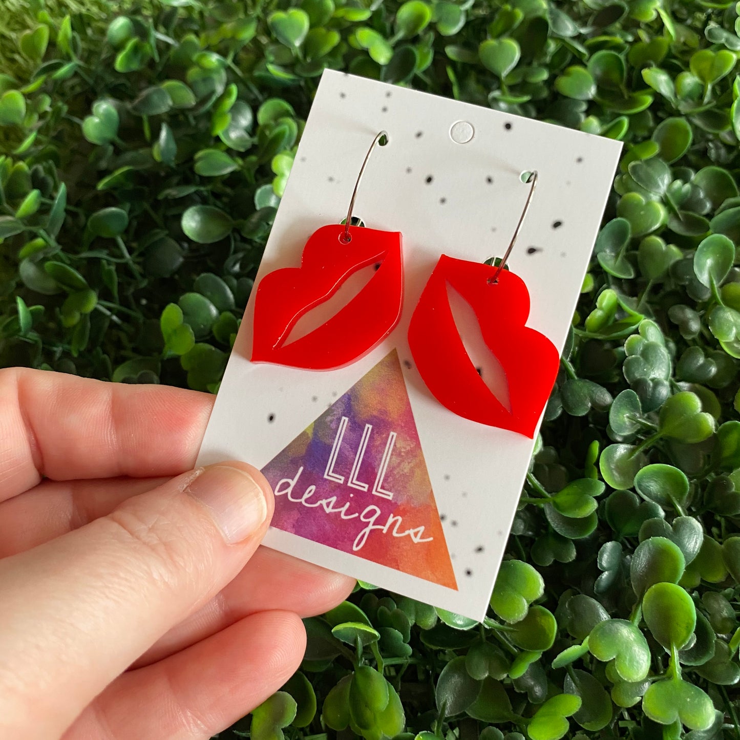 Luscious Lips Earrings - Red Hot Kiss Lip Hoop Dangle Earrings. Blow Kisses everywhere you go :)