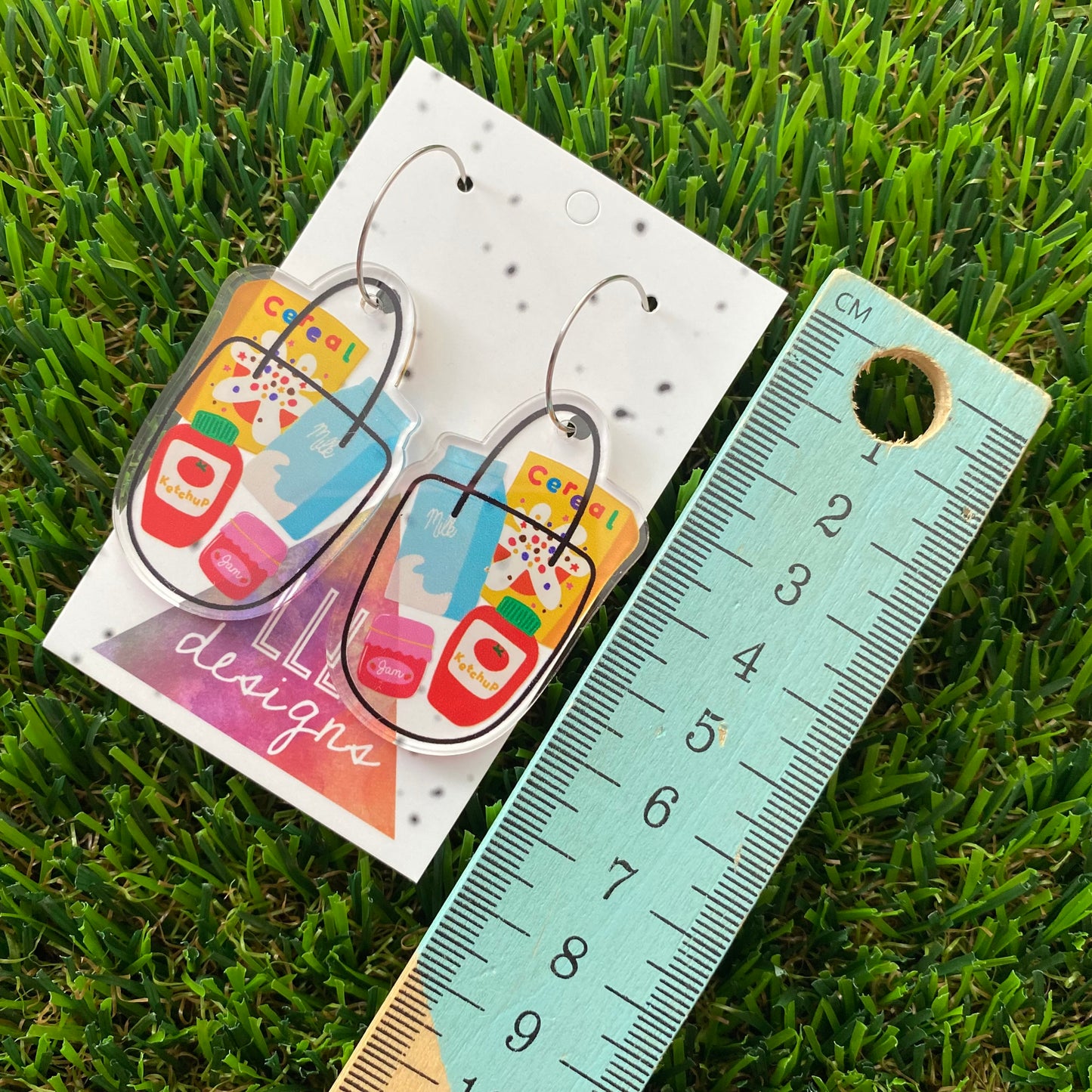 Grocery Shopper Hoop Dangle Earrings - Super Cute!!!