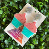Creamy Dreamy CupCake Statement Dangle Earrings - Available in 2 Stunning Colour Options.