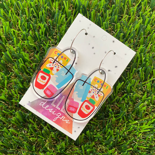 Grocery Shopper Hoop Dangle Earrings - Super Cute!!!