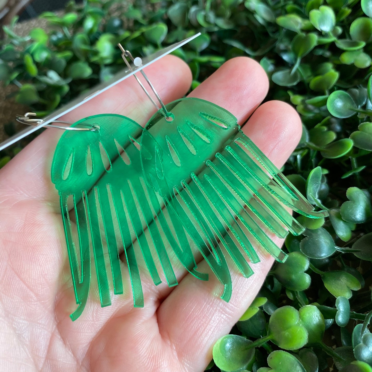 Jellyfish Earrings. Stunning Translucent Green Jellyfish Hoop Earrings. THe Hoops allow them to Wiggle and Dance as you move :)