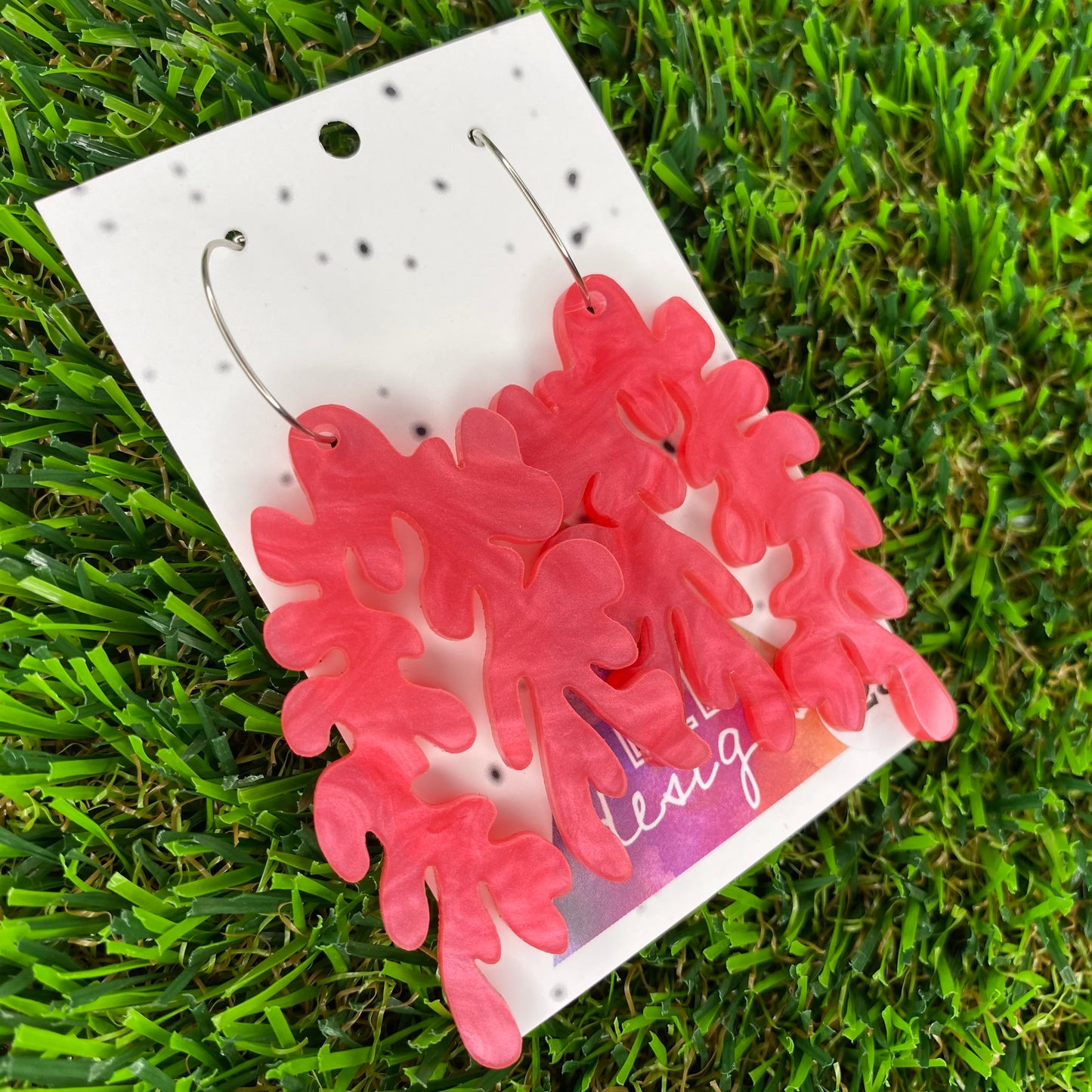 Coral Reef Hoop Dangle Earrings - Can be worn 3 ways!