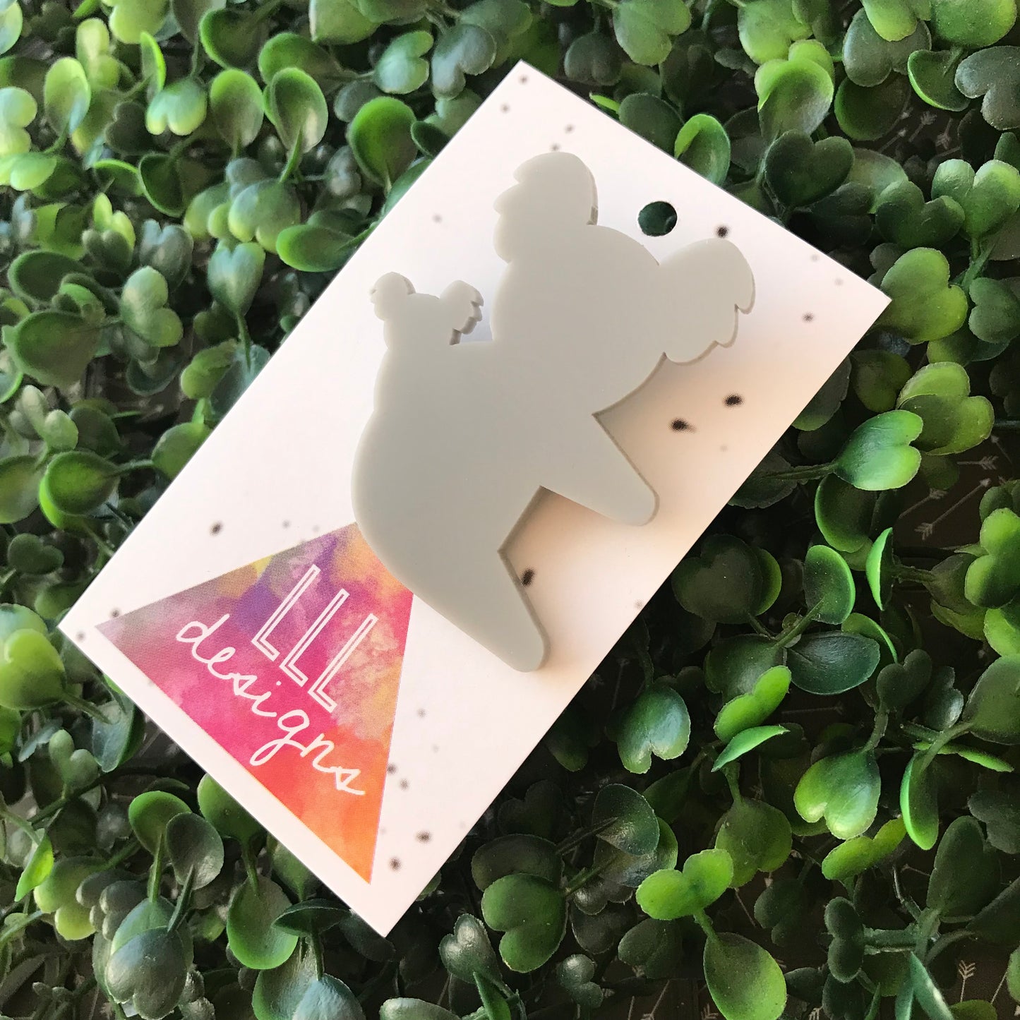 Cuddly Koala and Baby Acrylic Brooch. Australian Brooch.