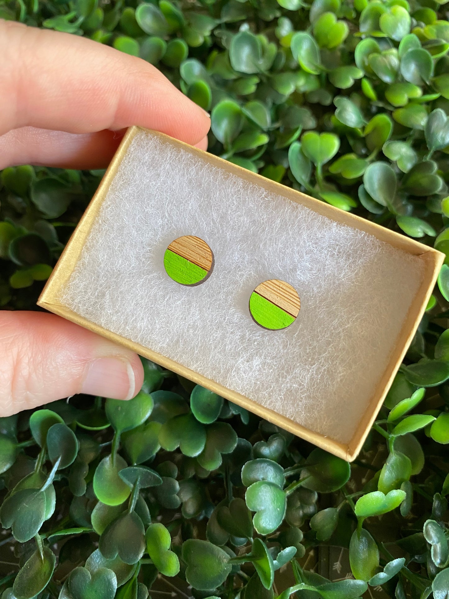 Circle Earrings - Detailed Hand Painted Bamboo Earrings - Available in 4 Stunning Colours.