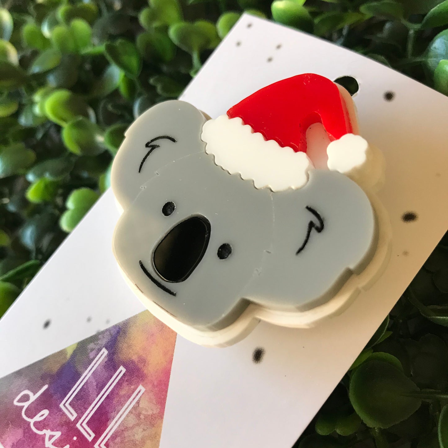 Australian Christmas Koala Brooch - Koala Santa Brooch. Aussie Christmas!