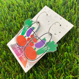 Veggie Shopper Hoop Dangle Earrings - Super Cute!!!