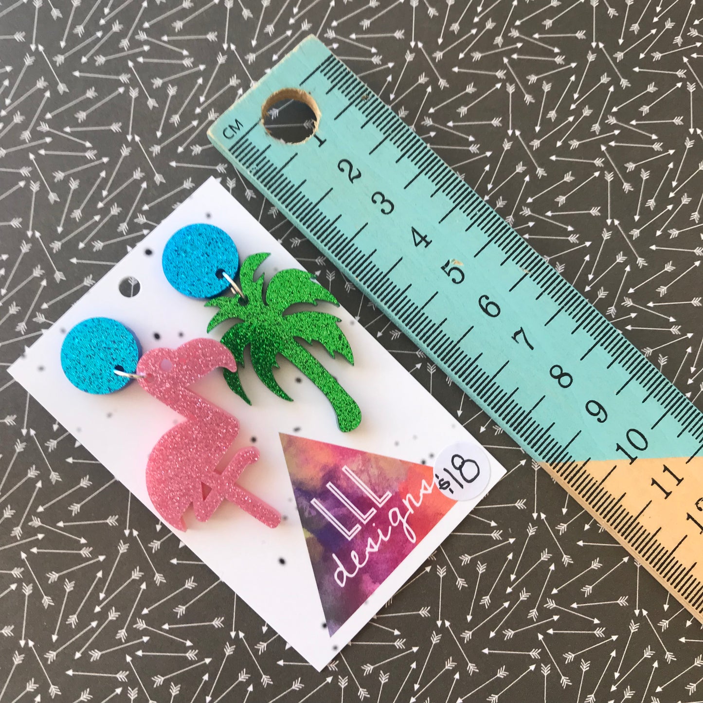 Totes Tropical Statement Dangles. A mis-match made in heaven! (med)