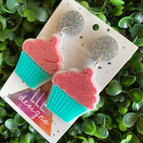 Creamy Dreamy CupCake Statement Dangle Earrings - Available in 2 Stunning Colour Options.