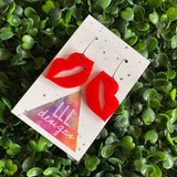 Luscious Lips Earrings - Red Hot Kiss Lip Hoop Dangle Earrings. Blow Kisses everywhere you go :)