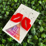 Luscious Lips Earrings - Red Hot Kiss Lip Hoop Dangle Earrings. Blow Kisses everywhere you go :)