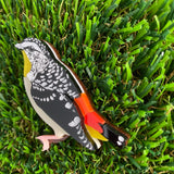 Spotted Pardalote Brooch - Detailed Hand Painted Acrylic Bird Brooch.