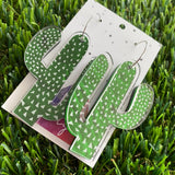 Desert Cactus Earrings - Double Layered Acrylic Hoop Dangle Earrings - Can be worn 3 ways!