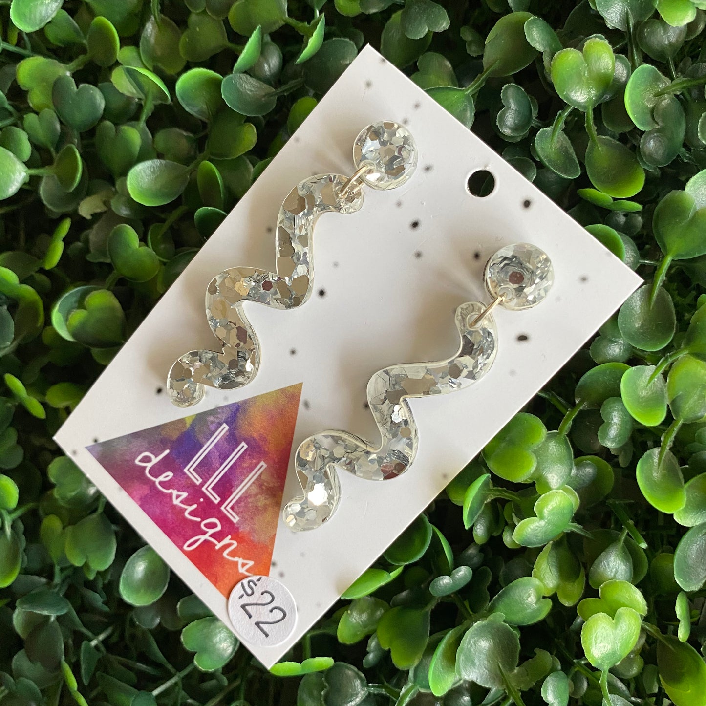 Silver Confetti Wiggle Dangle Earrings. The Perfect size - not too big - not too small :)