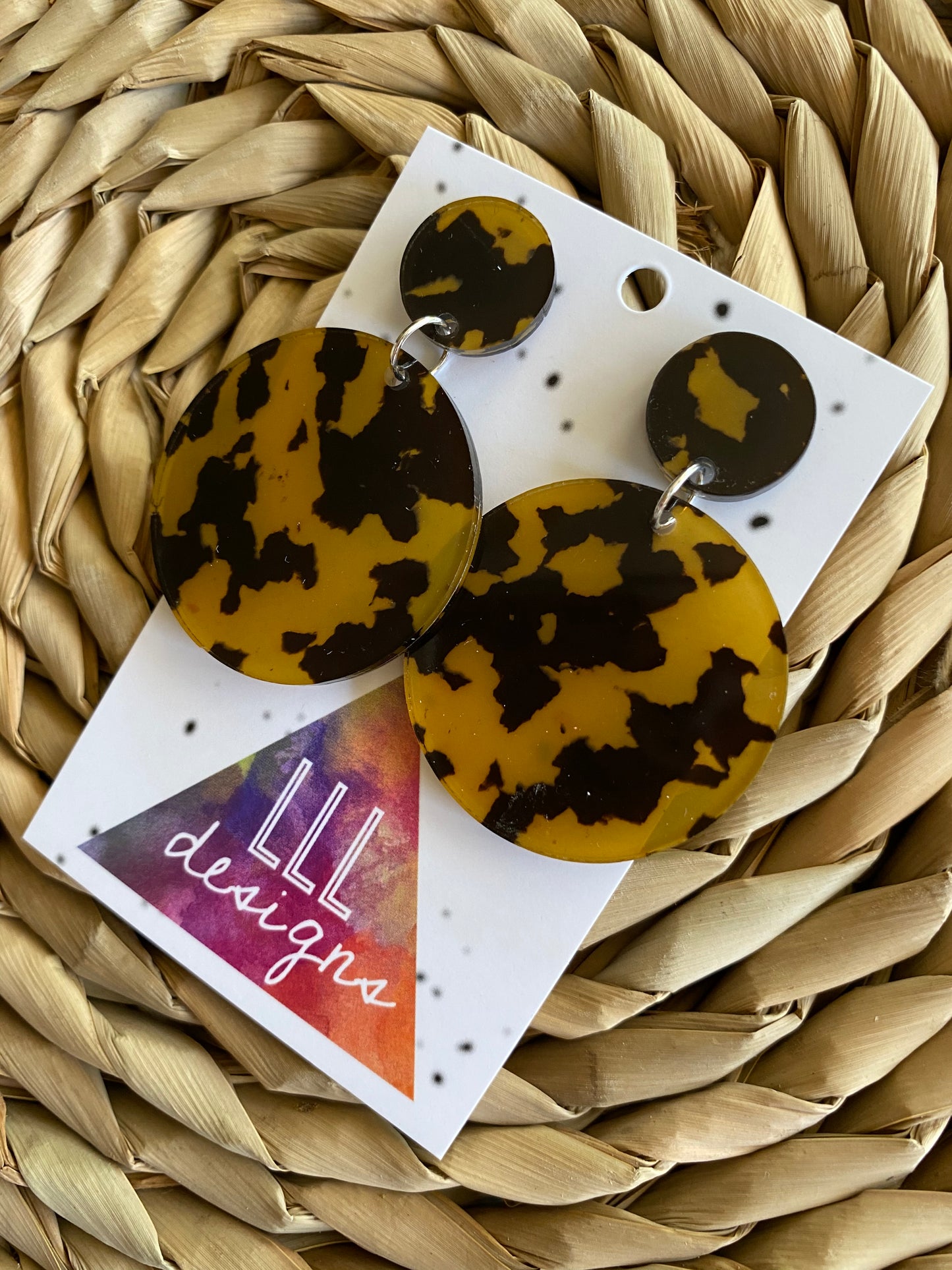 Fierce Animal Print Circle Dangle Earrings. The Perfect size for Day to Night wear ;)