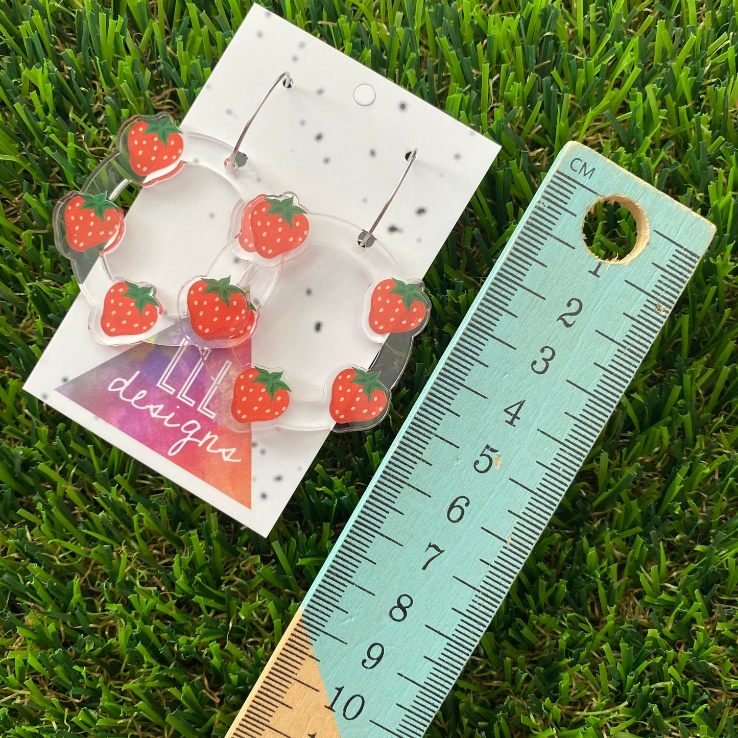 Strawberry Patch Hoop Dangle Earrings - Sweet as Pie!