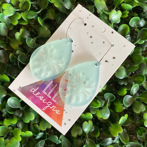 Sea Glass Earrings. Stunning Frosted Acrylic Hoop Earrings - with a Beautiful Sea Glass Effect.