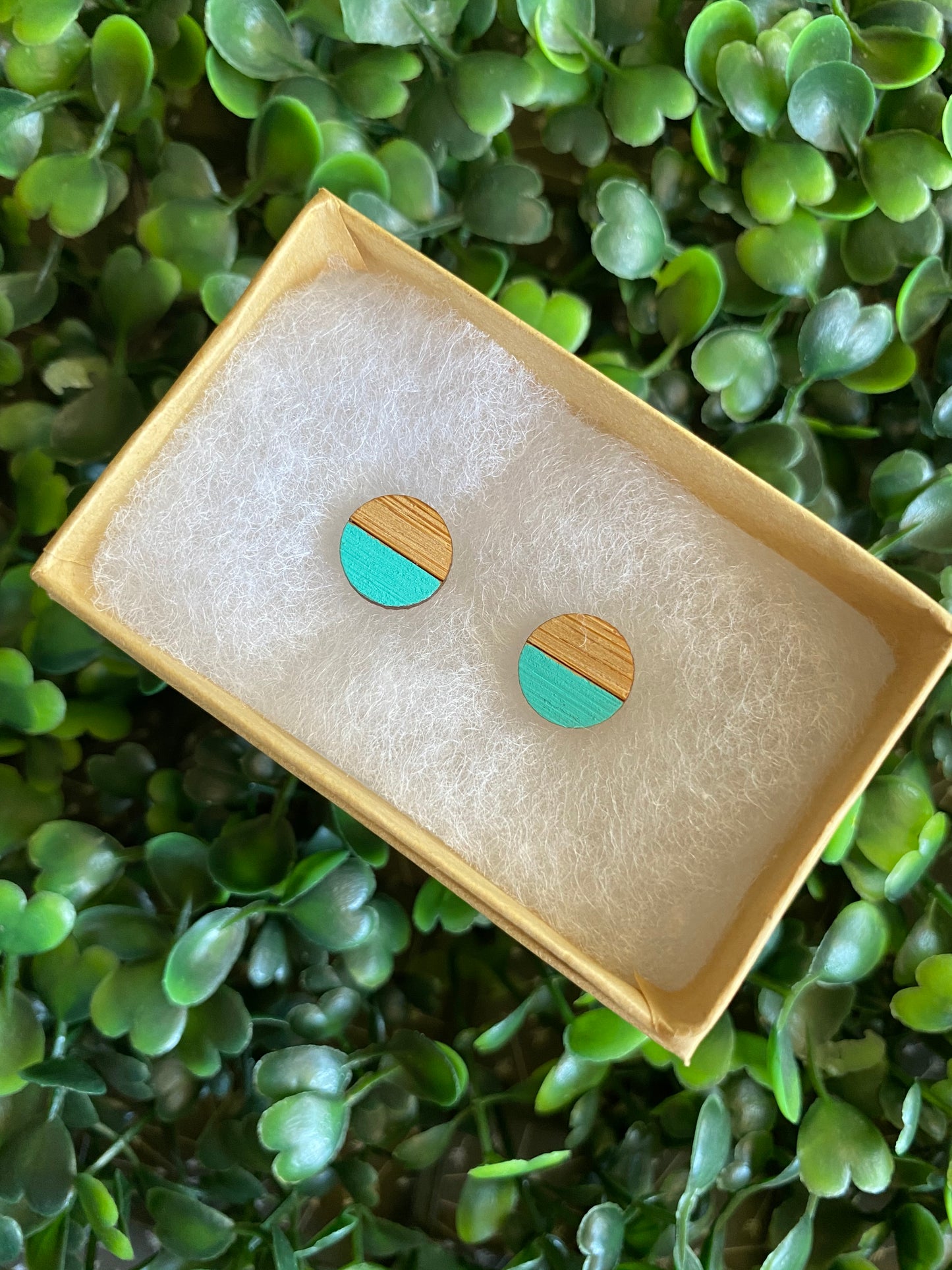 Circle Earrings - Detailed Hand Painted Bamboo Earrings - Available in 4 Stunning Colours.