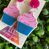 Creamy Dreamy CupCake Statement Dangle Earrings - Available in 2 Stunning Colour Options.