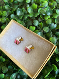 Ice Cream Sundae Earrings - Detailed Hand Painted Bamboo Earrings - Available in 2 Stunning Colours.