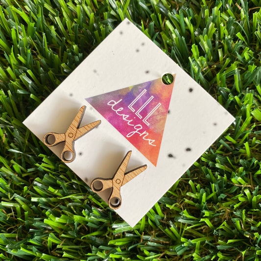 Scissor Earrings - Timber Scissor Stud Earrings.