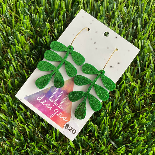 Vine Time Gold Hoop Dangle Earrings