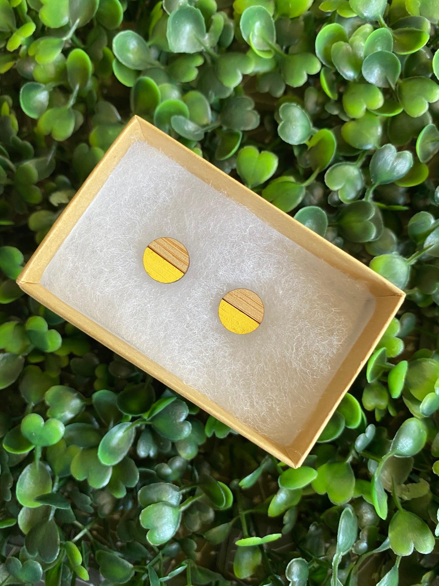 Circle Earrings - Detailed Hand Painted Bamboo Earrings - Available in 4 Stunning Colours.