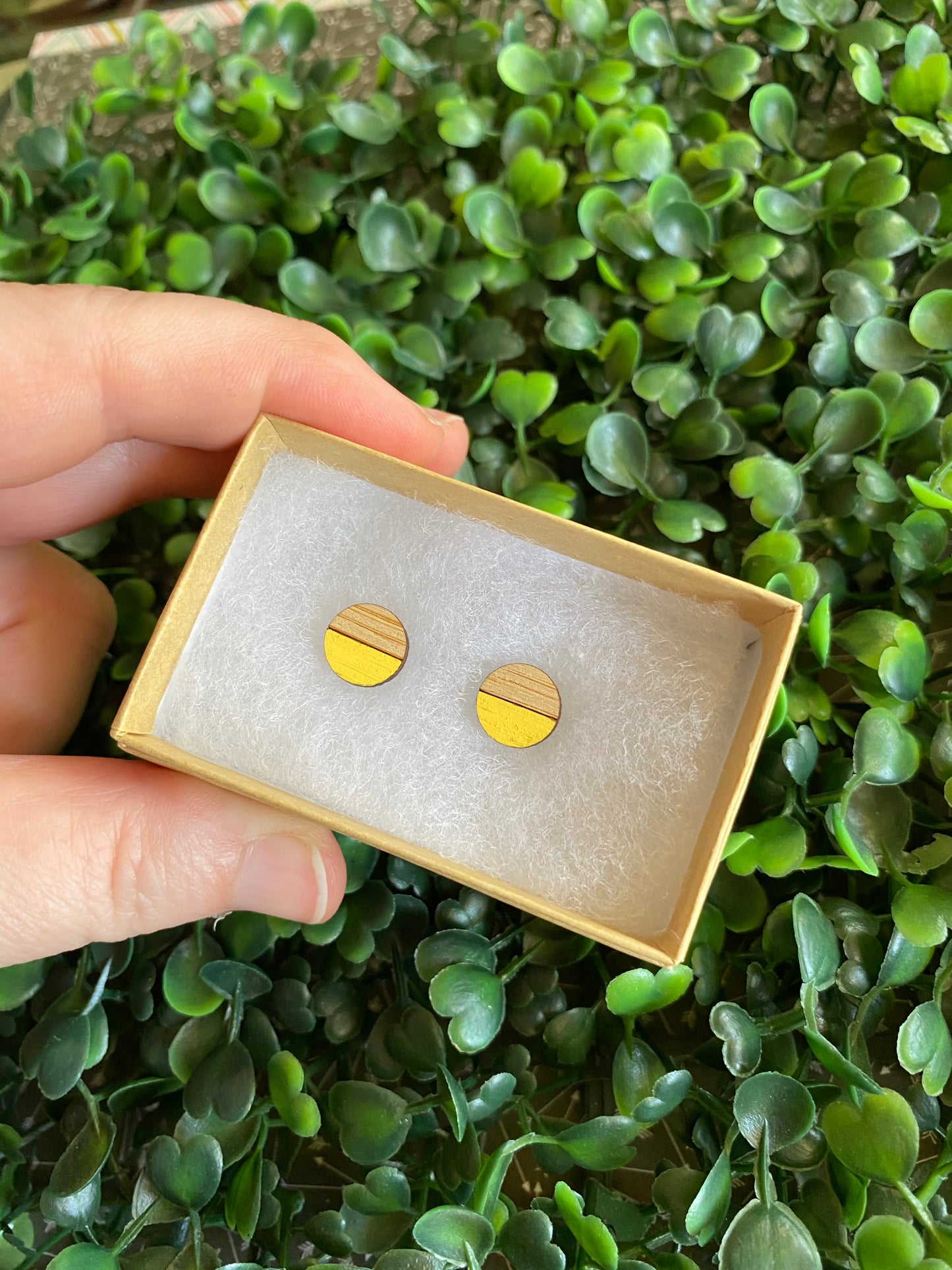 Circle Earrings - Detailed Hand Painted Bamboo Earrings - Available in 4 Stunning Colours.
