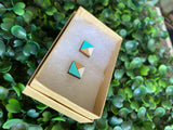 Geometric Square Earrings - Detailed Hand Painted Bamboo Earrings - Available in 2 Stunning Colour Combinations.