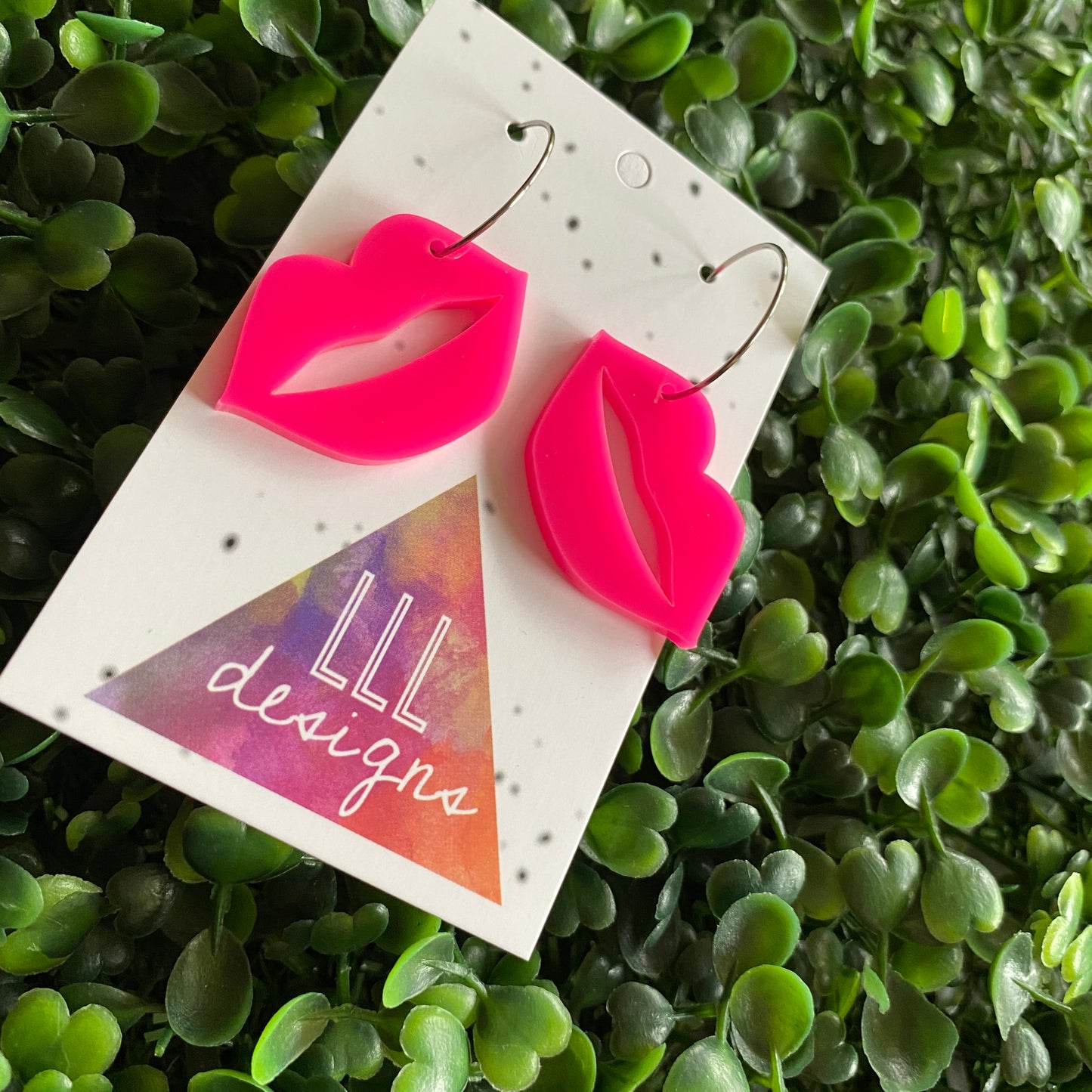 Luscious Lips Earrings - Vibrant Hot Pink Kiss Lip Hoop Dangle Earrings. Blow Kisses everywhere you go :)