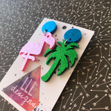 Totes Tropical Statement Dangles. A mis-match made in heaven! (med)