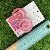Femme Floral Glitter Pink Hoop Dangle Earrings - Groovy Baby!!!