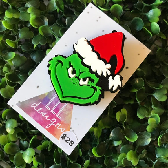 Grinch Christmas Brooch - Perfect for those who aren't into Christmas...LOL!