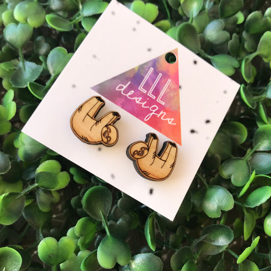 Super Cute Timber Sloth Stud Earrings. So freaking CUTE!