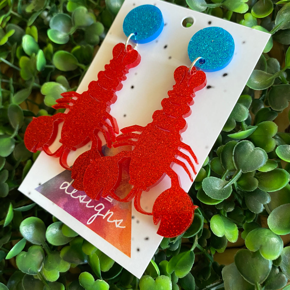 Living Large Lobster Statement Dangles - Medium Size :)