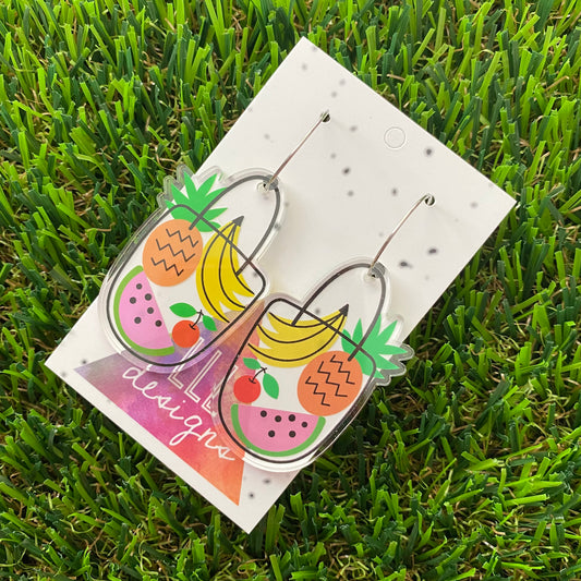 Fruity Shopper Hoop Dangle Earrings - Super Cute!!!