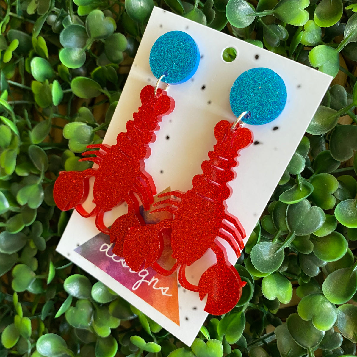 Living Large Lobster Statement Dangles - Medium Size :)