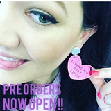 Tanya Hennessy - Living My Best Life!! Pink Mirror Love Heart Statement Dangle Earrings. PRE-ORDER.