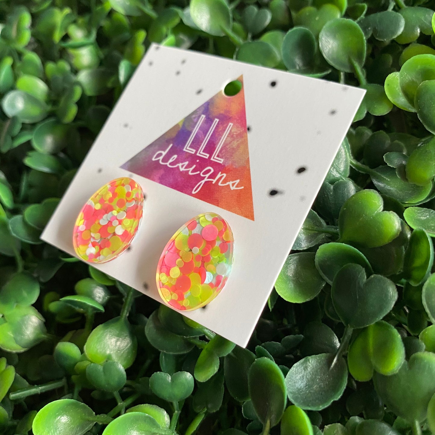 Easter Egg Earrings. Pink & Yellow Speckled Easter Egg Stud Earrings. Add some POP to your lobes this Easter Season!!!