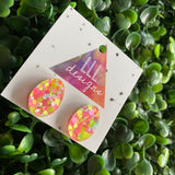 Easter Egg Earrings. Pink & Yellow Speckled Easter Egg Stud Earrings. Add some POP to your lobes this Easter Season!!!