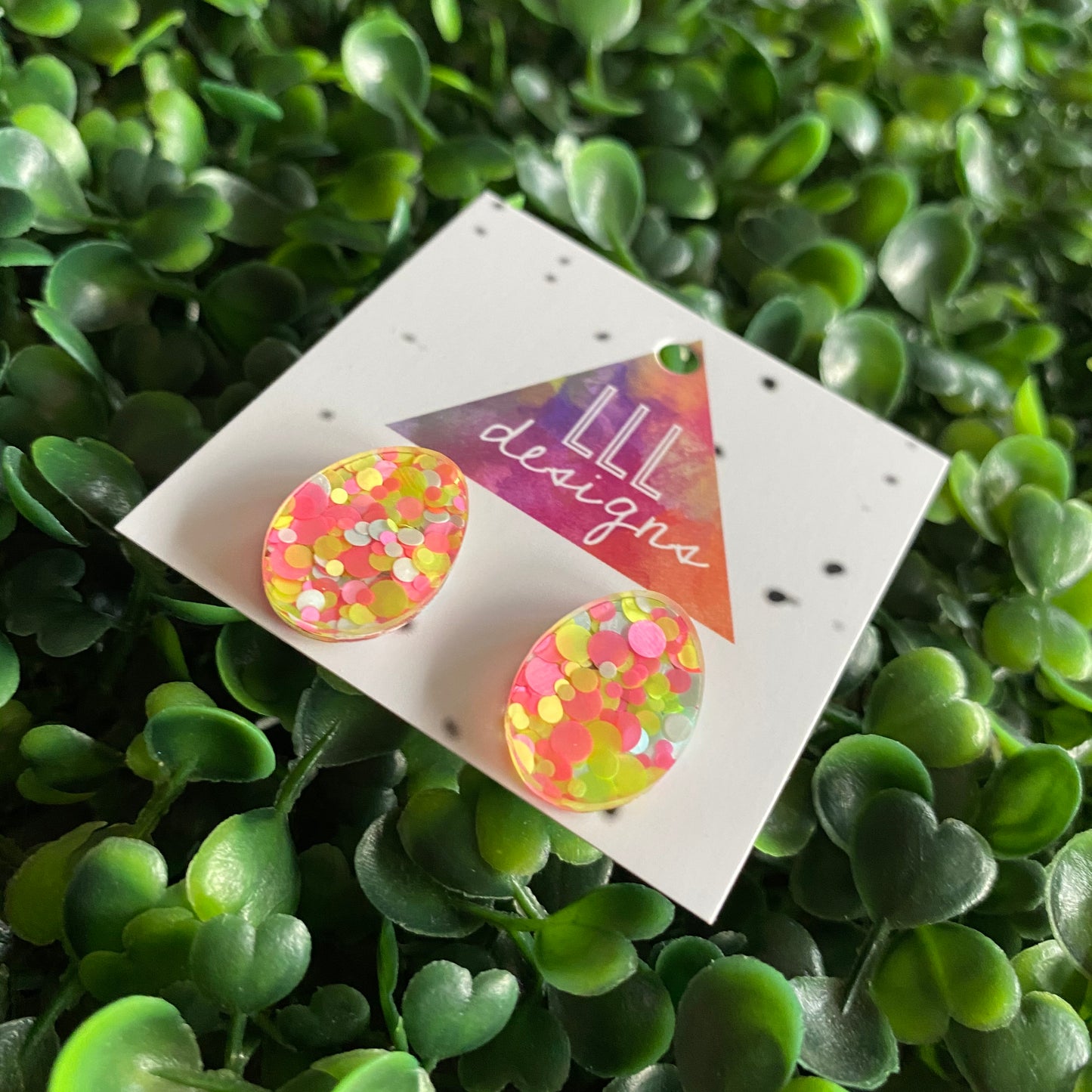 Easter Egg Earrings. Pink & Yellow Speckled Easter Egg Stud Earrings. Add some POP to your lobes this Easter Season!!!