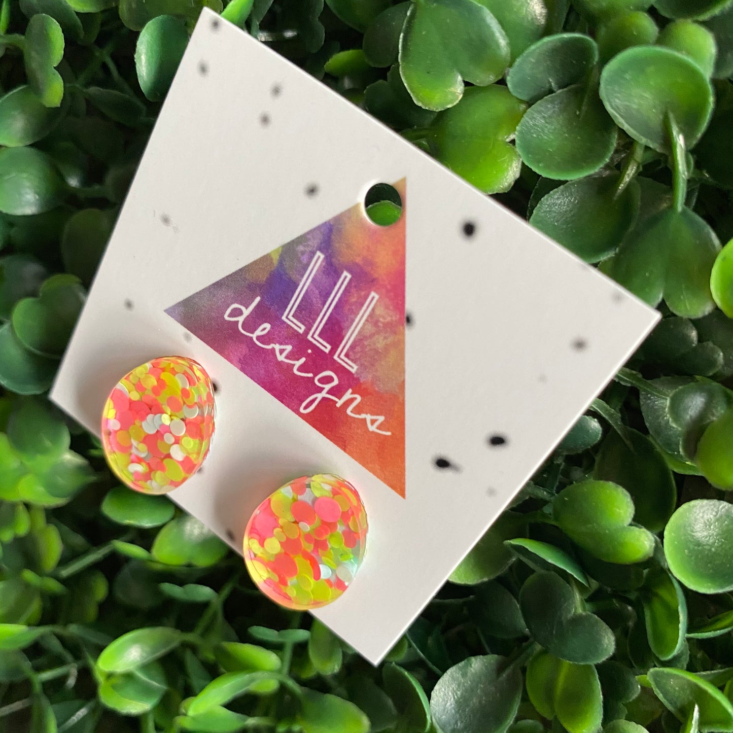 Easter Egg Earrings. Pink & Yellow Speckled Easter Egg Stud Earrings. Add some POP to your lobes this Easter Season!!!