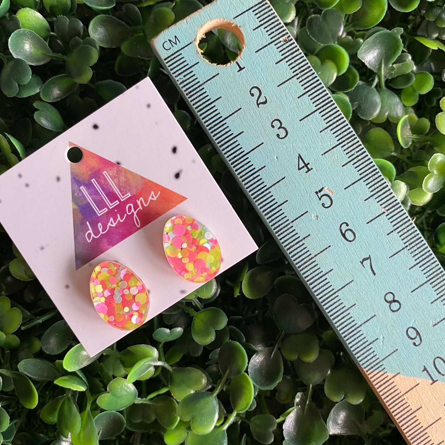 Easter Egg Earrings. Pink & Yellow Speckled Easter Egg Stud Earrings. Add some POP to your lobes this Easter Season!!!