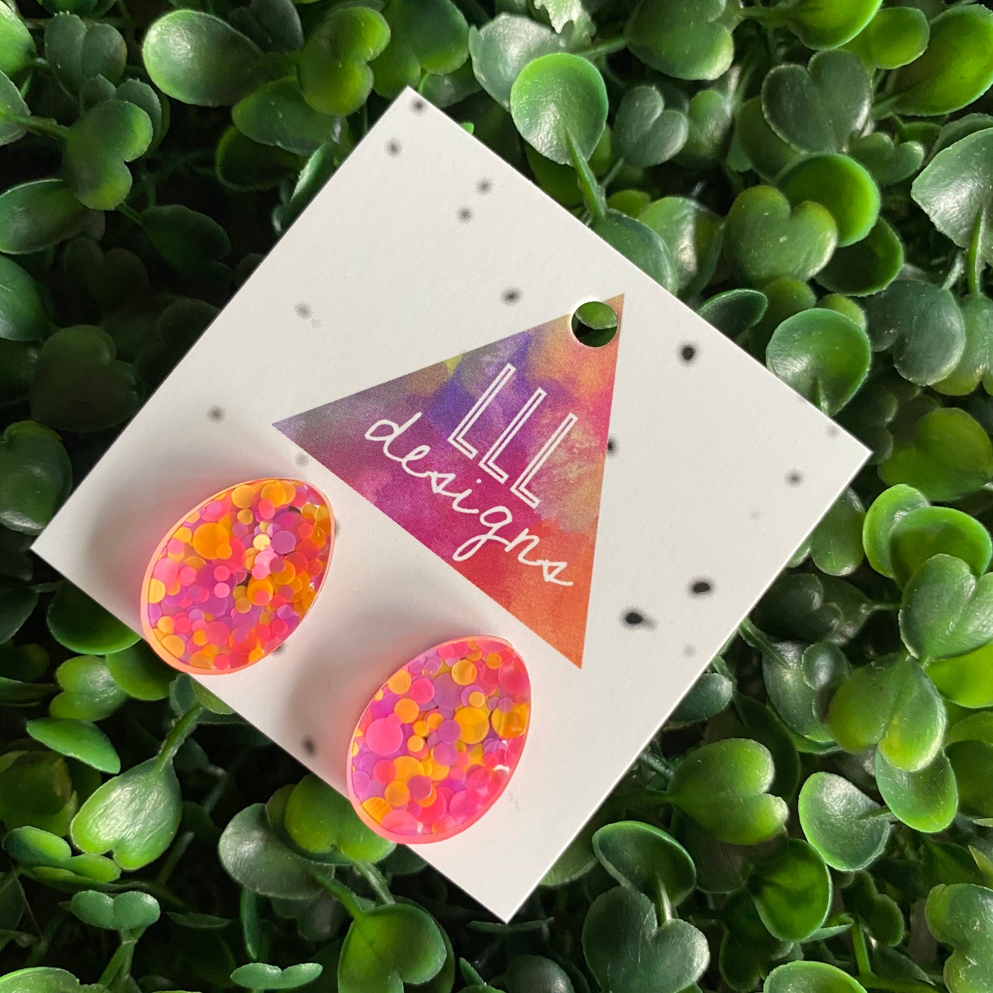 Easter Egg Earrings. Neon Speckled Easter Egg Stud Earrings. Add some POP to your lobes this Easter Season!!!