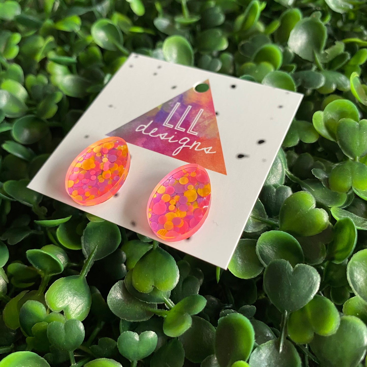 Easter Egg Earrings. Neon Speckled Easter Egg Stud Earrings. Add some POP to your lobes this Easter Season!!!