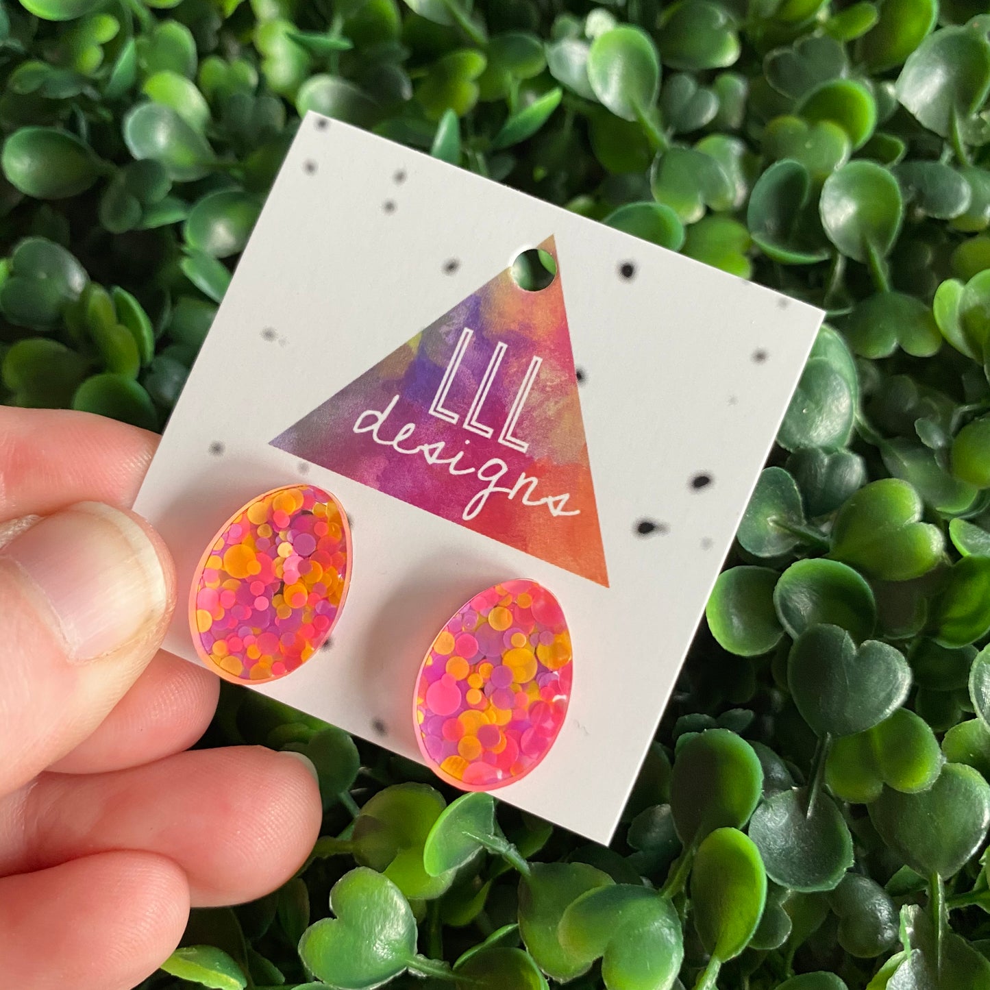 Easter Egg Earrings. Neon Speckled Easter Egg Stud Earrings. Add some POP to your lobes this Easter Season!!!