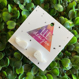 Wonderful White Whale Stud Earrings. I Love Whales. Fun and Cheerful Earrings.