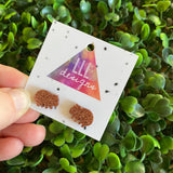 Wombat Earrings - Glitter Copper Wonderful Wally the Wombat Stud Earrings.